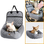 2-in-1 Pet Dog Carrier & Car Seat Pad – Foldable Waterproof Travel Bed, Multi-Purpose Dog Car Mattress (Black | Gray | Beige)