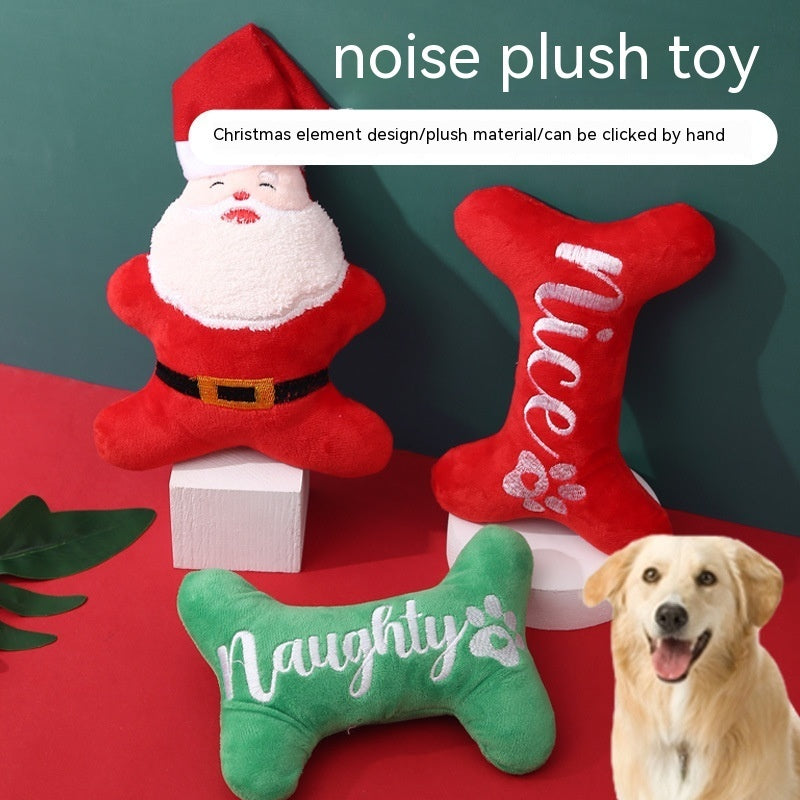 Christmas Dog Plush Sounding Puppy Pets Toy Santa Claus Decorations Pet Products Main image