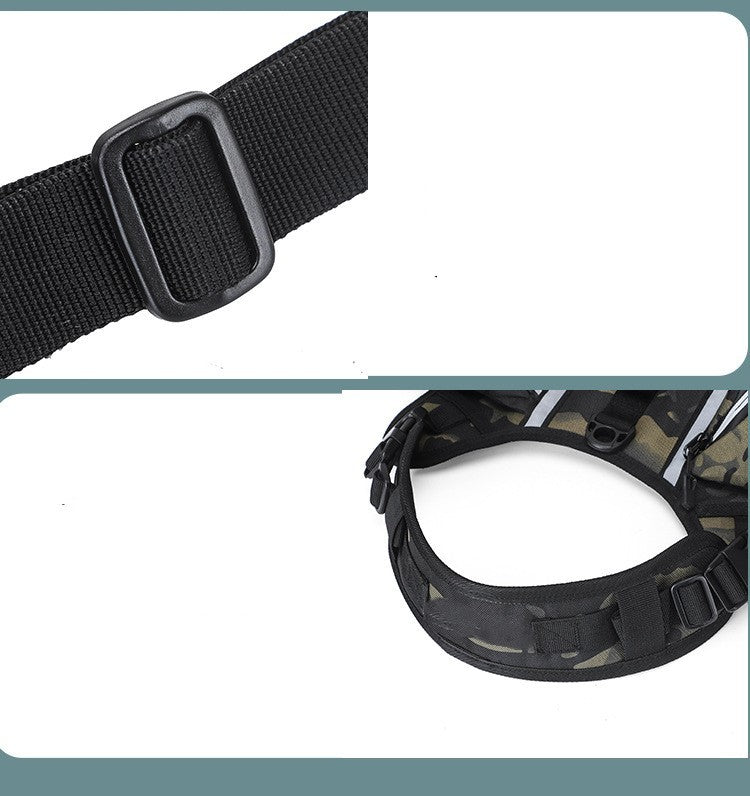 Outdoor Large Dog Backpack – Adjustable Oxford Cloth Travel Harness Pack for Hiking, Camping & Training (Black | Green | Yellow | Camouflage | Gray | Blue)