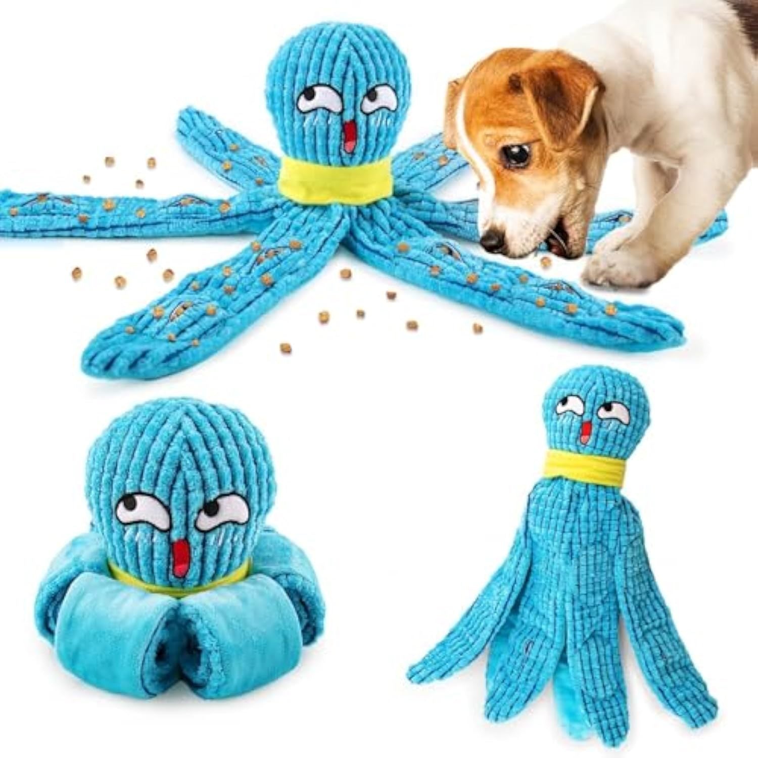 Squeaky Dog Toy,Octopus Sniffing Dog Toys, Plush Interactive Puzzle Dog Toys With Soft Fabric Crinkle For Large, Medium, Small Sized Dog, Relieve Stress, Encourage Natural Foragin,Best Dog Boredom Toy Main image