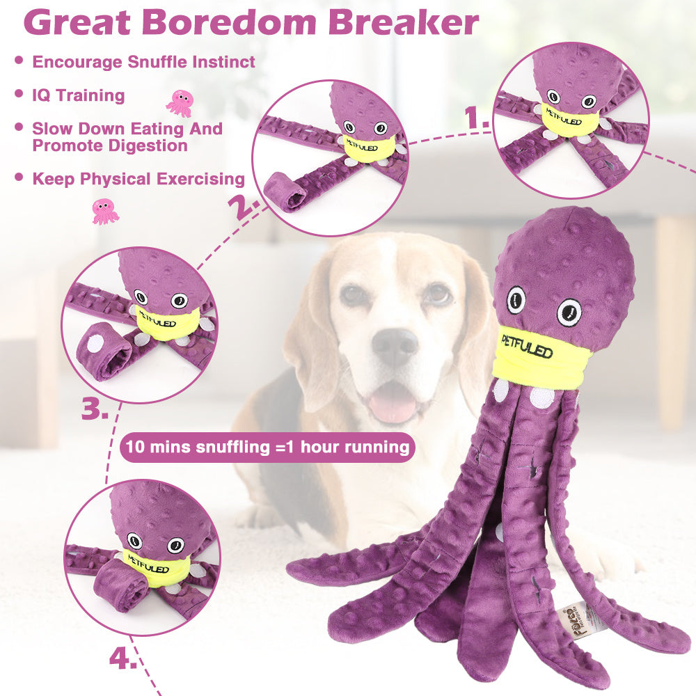 Dog Snuffle Toy Dog Plush Octopus Toys, Dog Puzzle Games Interactive Puppy Toys Chew Toys Slow Feeding Games Secondary image
