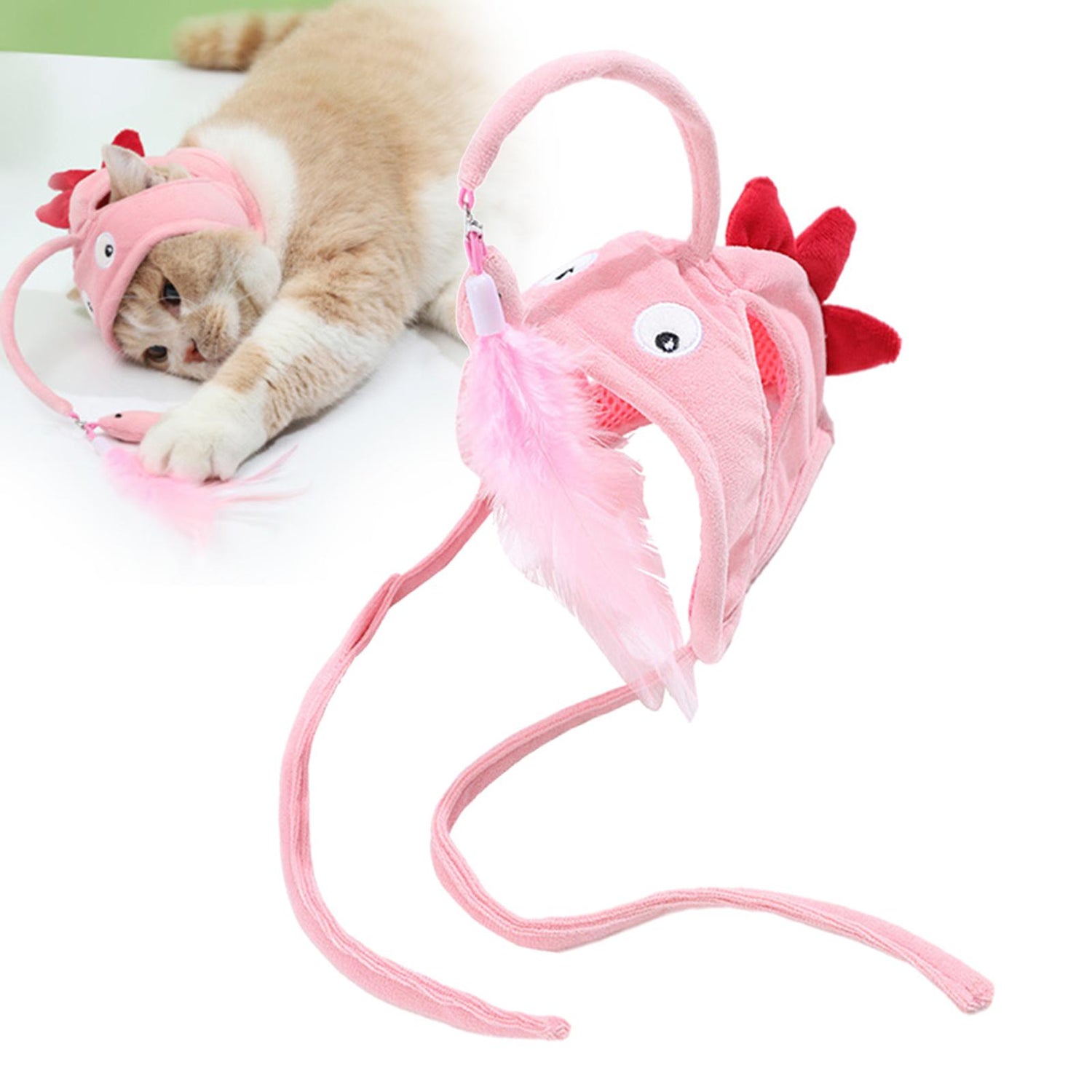 New Head Wearing Feather Funny Cat Stick Funny Cat