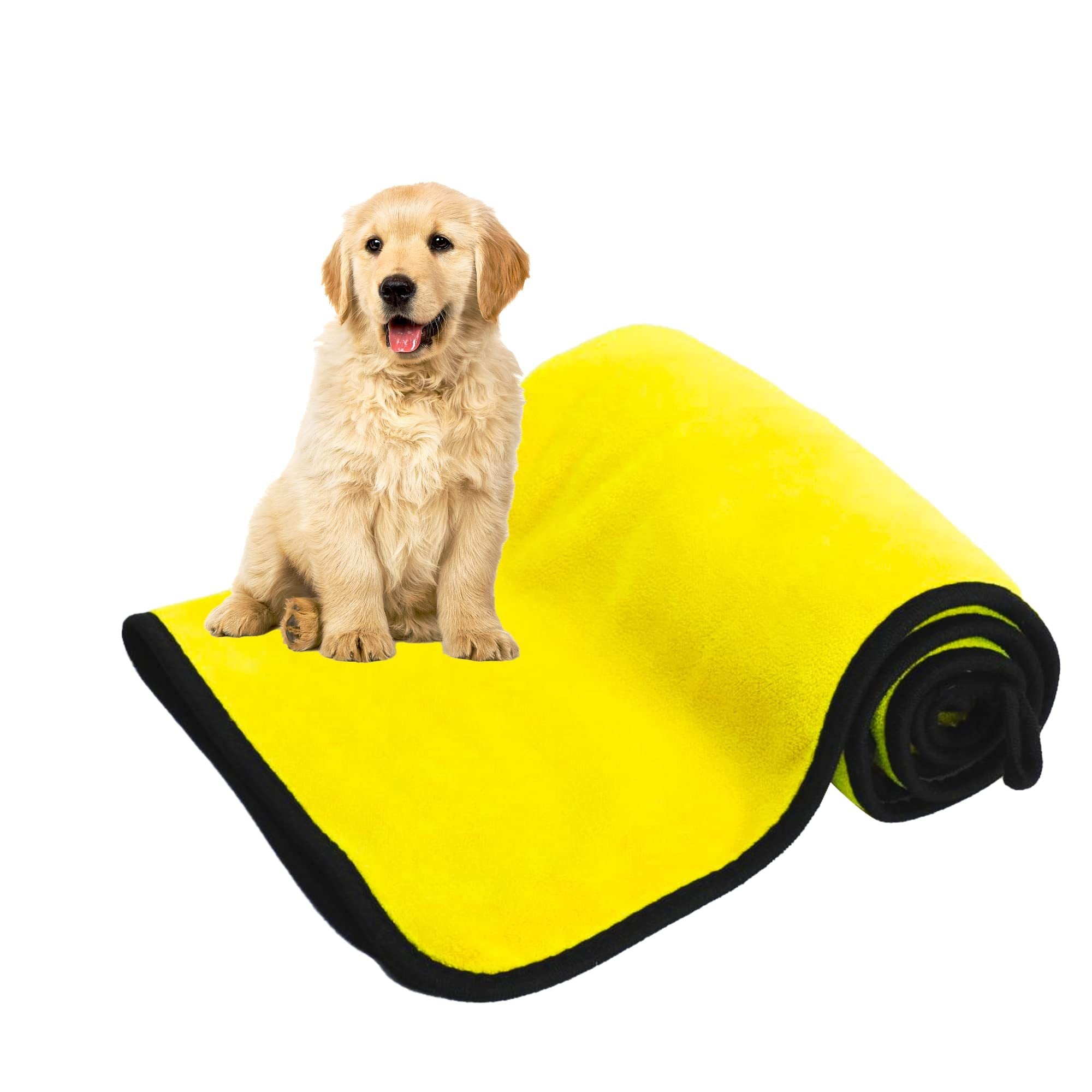 Dog Towels For Drying Dogs Drying Towel Dog Bath Towel, Quick-drying Pet Dog And Cat Towels Soft Fiber Towels Robe Super Absorbent Quick Drying Soft Microfiber Pet Towel For Dogs, Cats Yellow Secondary image