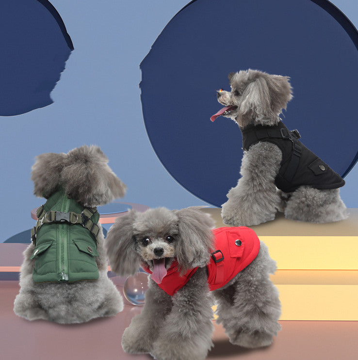Pet Winter Cotton Dog Clothes Zipper Jacket Dog Supplies Main image