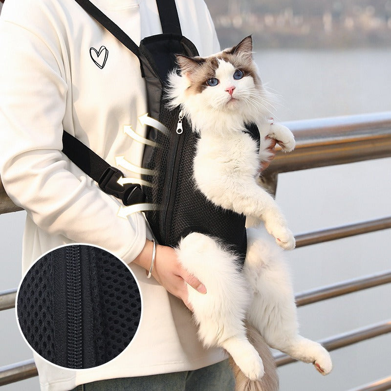 Pet Dog Carrier Backpack For Small Dogs Breathable Portable Dog Bag Adjustable Dog Front Carrier For Hiking Camping Traveling Main image