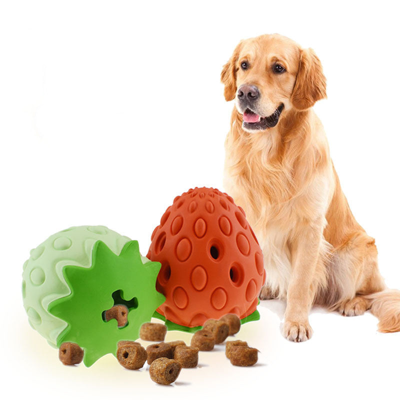 Pet Toy Chew Resistant Strawberry Leak Food Ball Pet Supplies Dog And Cat Toys Main image