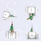 Interactive Cat Toy With Interchangeable Heads Pet Feather T