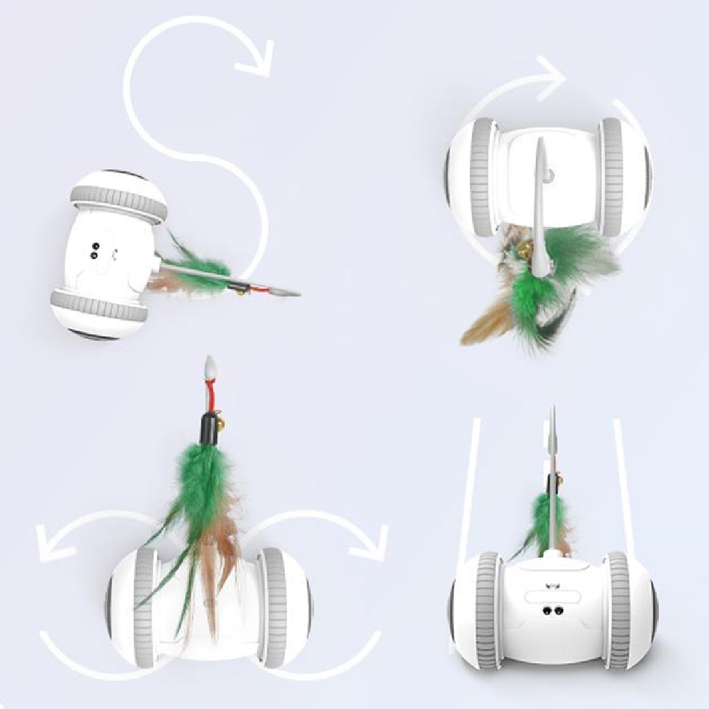 Interactive Cat Toy With Interchangeable Heads Pet Feather T