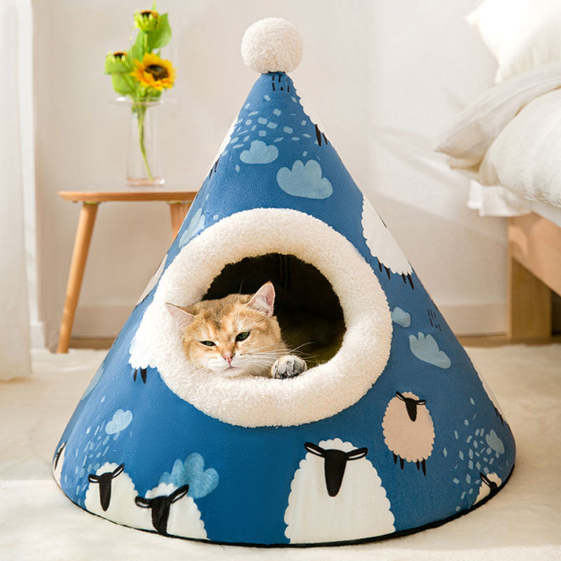 Triangle Yurt House Cat Litter For Cats Enclosed Pet Litter Secondary image