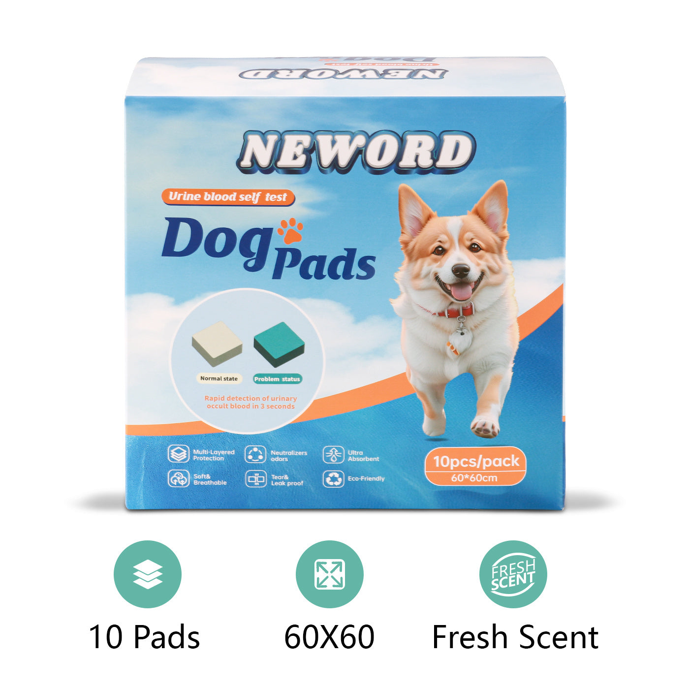 Dog Training & Detection Urine Pads – Super Absorbent Leak-Proof Pee Pads (10-Pack) Main image