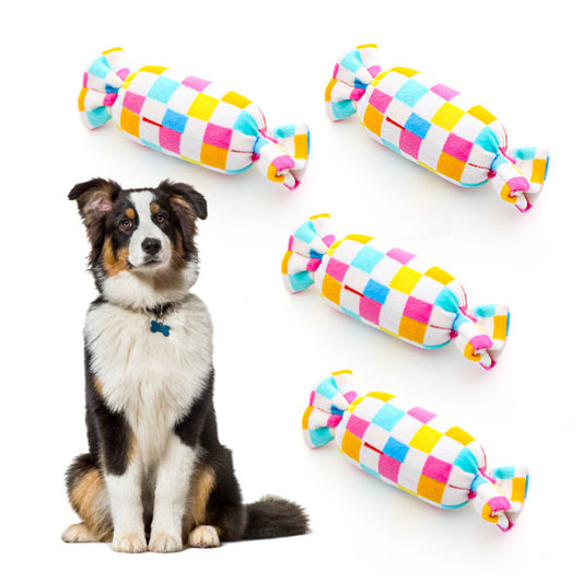 Pet Dog Toy BB Call Sweet Candy Square Puzzle