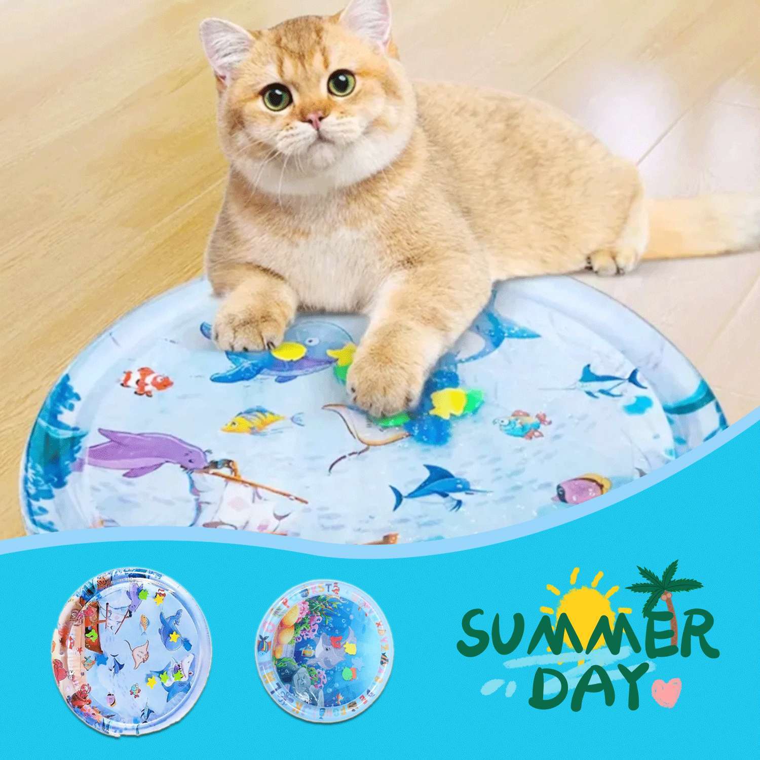 Summer Cooling Pet Water Bed Cushion Ice Pad Dog Sleeping Square Mat For Puppy Dogs Cats Pet Kennel Cool Cold Main image