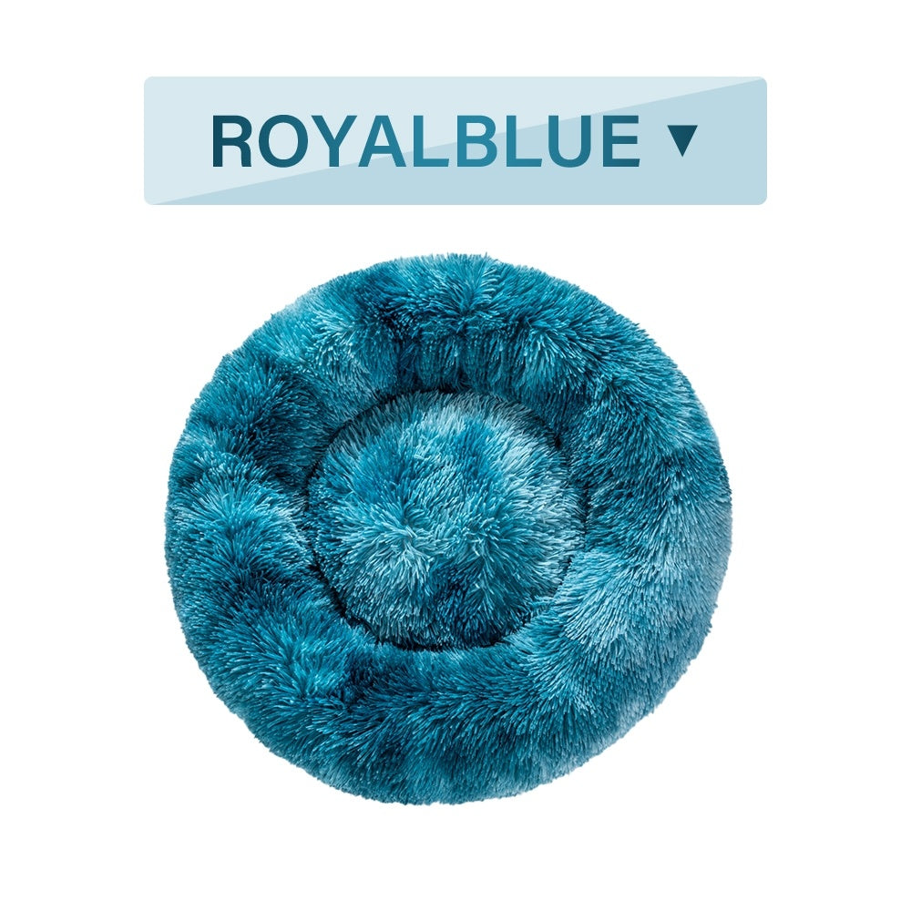Fluffy Donut Dog Bed  Warm Soft Long Plush Pet Cushion Dog House Cat  Bed Washable Pet Sofa Mat Calming Samll Large Dog Beds Secondary image