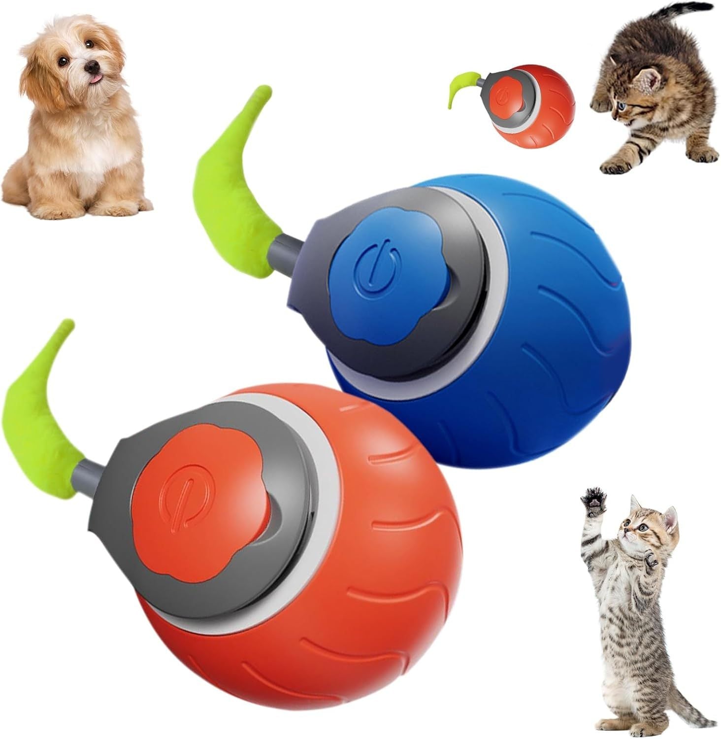 Speedy Tail Cat Toy,Interactive Cat Toy For Indoor Cats,Cat Ball Toy,Interactive Cat Toy Ball,Two Speed Adjustment,USB Rechargeable Main image