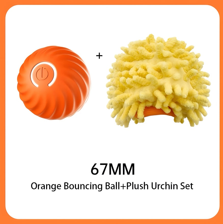 Interactive Bouncing Ball For Dogs,Automatic Smart Toy, Self-moving Rotating Stimulating Pet Entertainment, Noise-Reducing Urchin Cover,USB Rechargeable Dog Toy, Dog Electric Interactive Toy