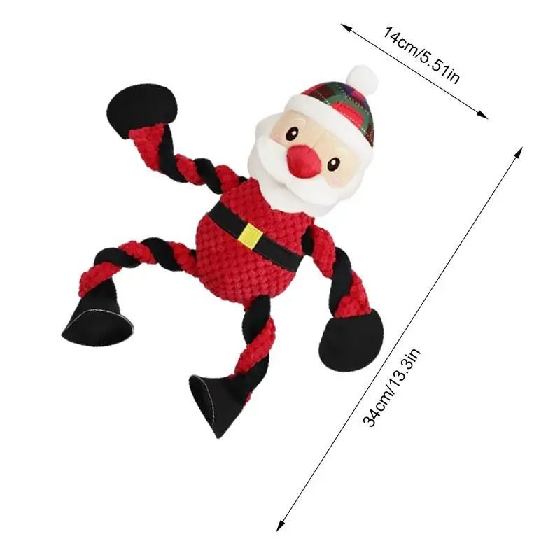 Interactive Christmas Dog Toys Squeaky Plush Holiday Dog Toys Dog Toys For Aggressive Chewers Plush Puppy Chew Toys Interactive Secondary image